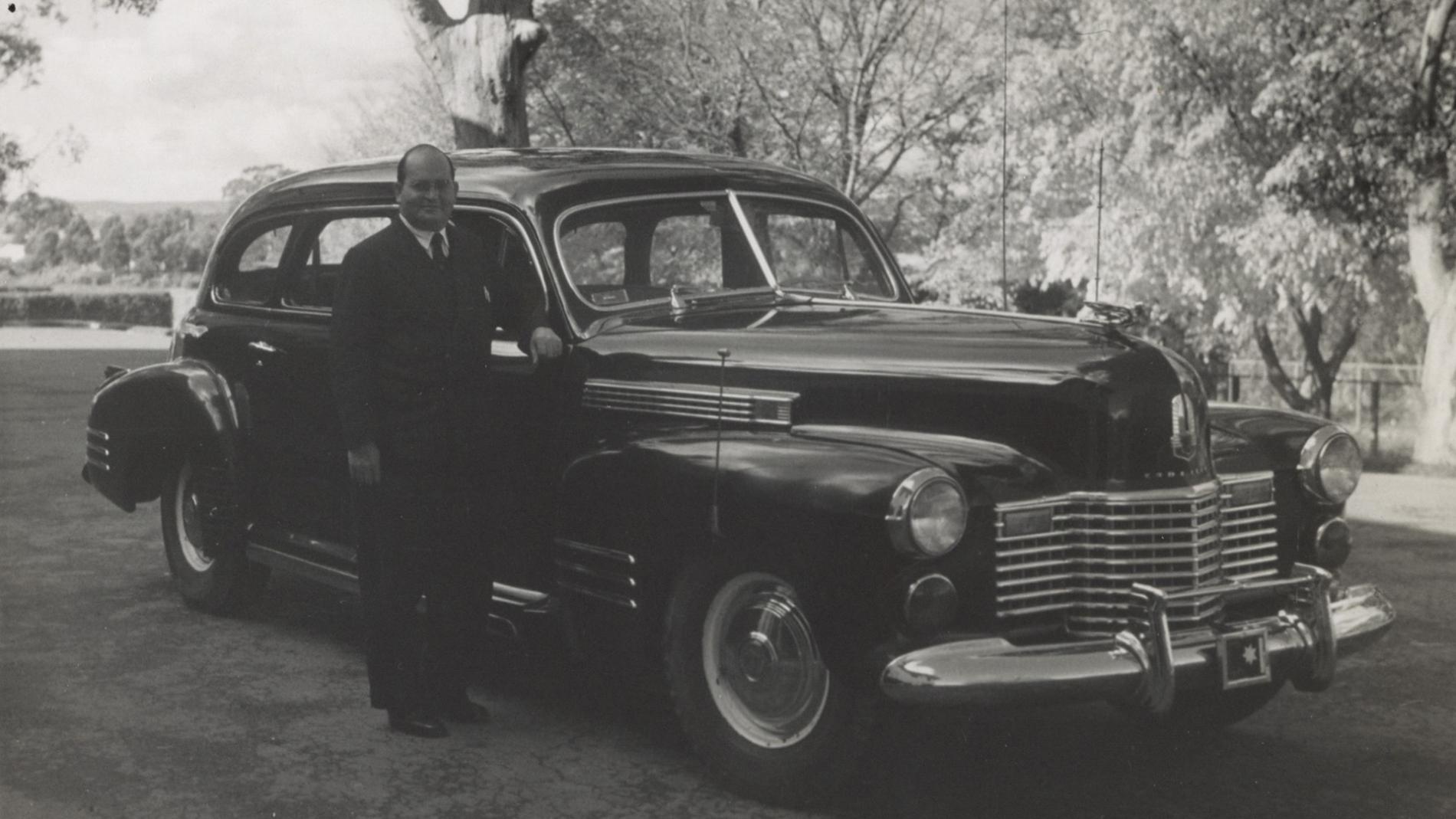 Alf Stafford with the prime minister’s car