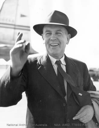 A scan of a black and white portrait image showing former prime minister Ben Chifley.