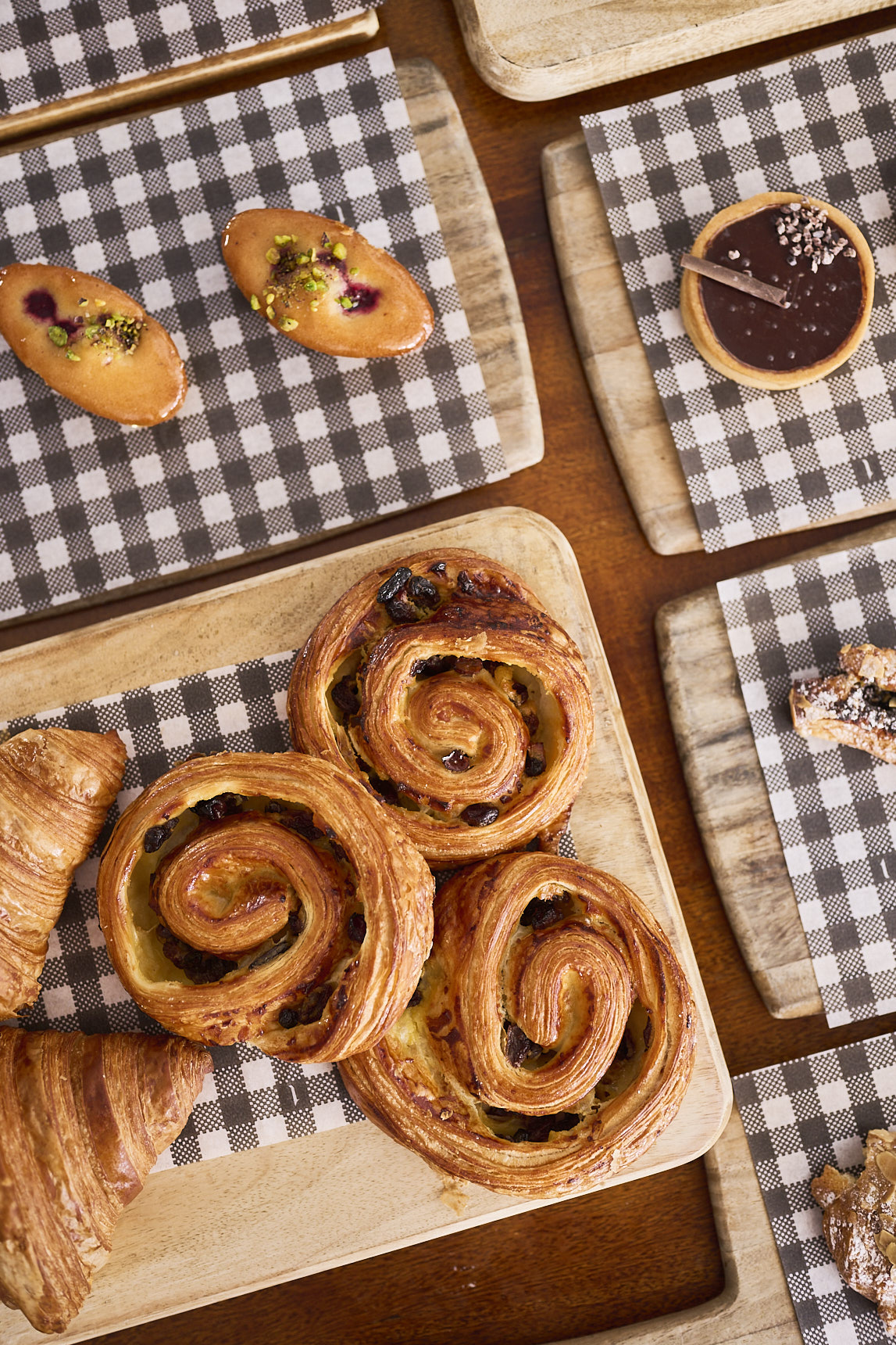Pastries from the cafe at the Museum of Australian Democracy arranged in a geometric pattern.