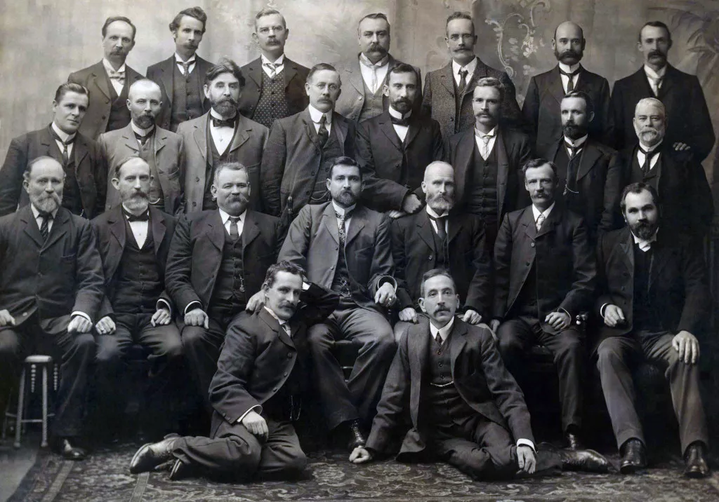Group photograph of all Federal Labour Party MPs elected at the inaugural 1901 election Group photograph of all Federal Labour Party MPs elected at the inaugural 1901 election