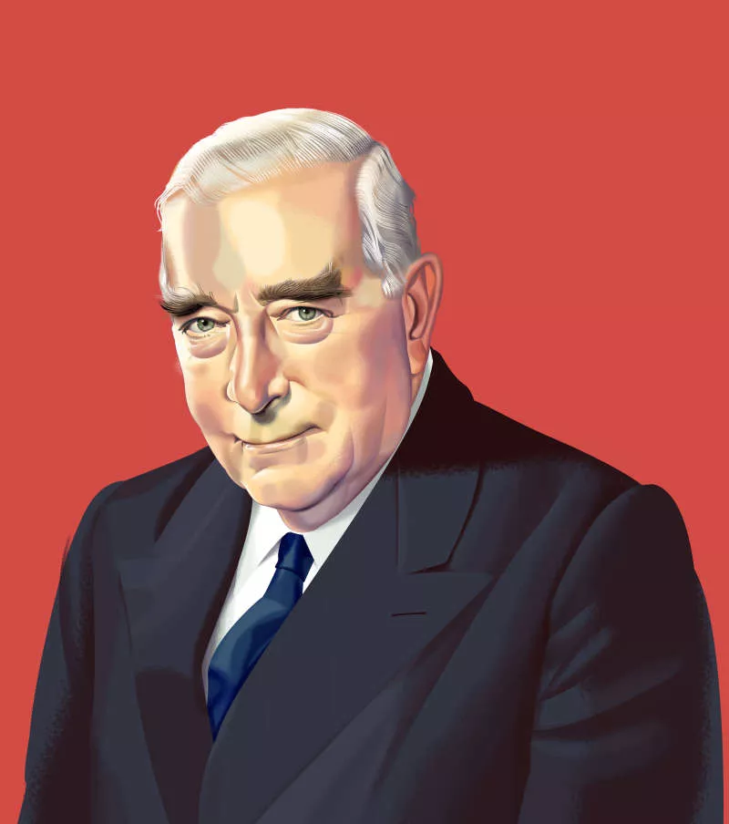 Nigel Buchanan's portrait of Robert Menzies. Nigel Buchanan's portrait of Robert Menzies.