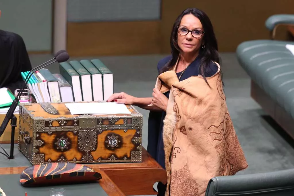 Linda Burney delivering her first speech at Parliament House in Canberra