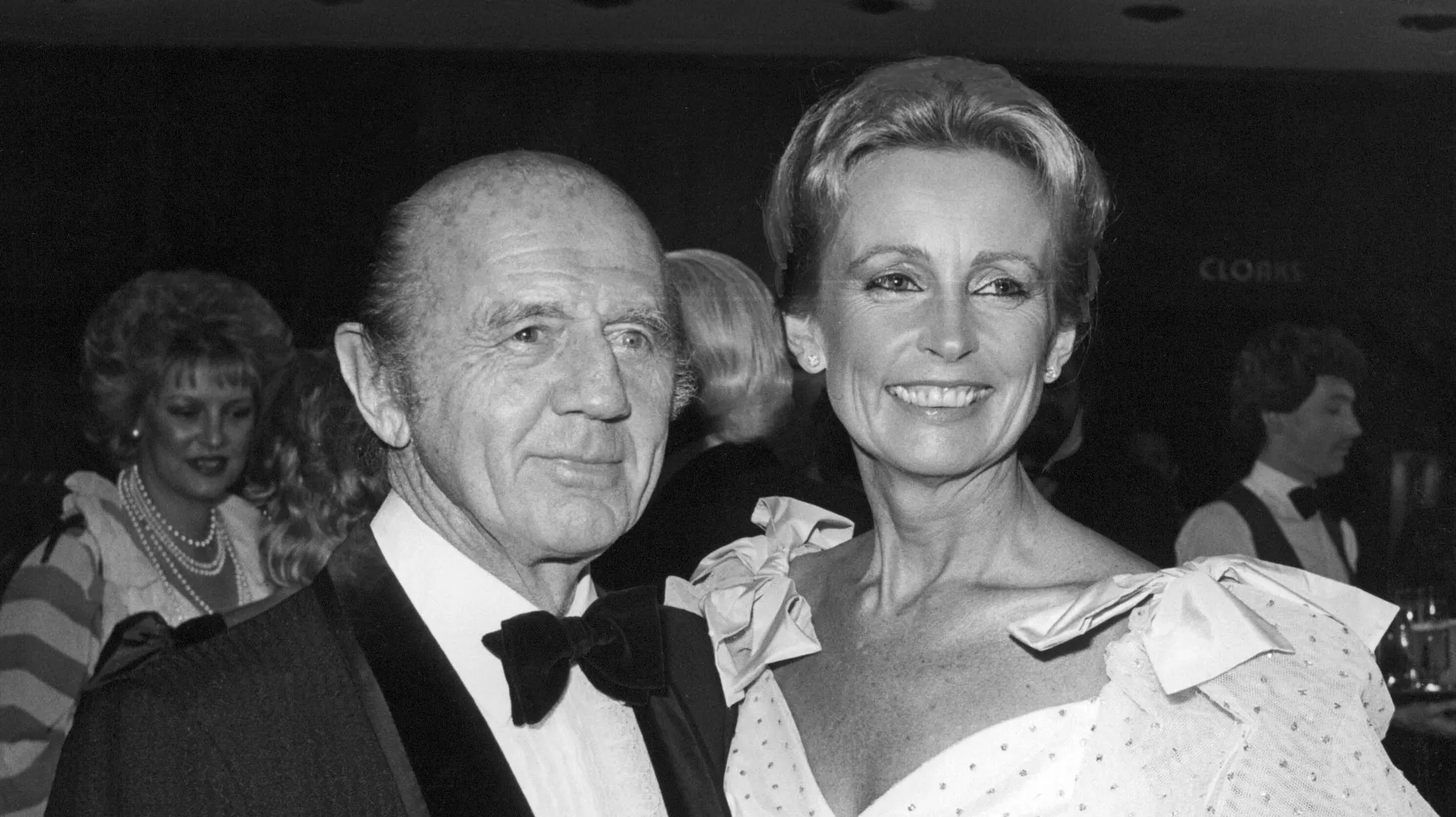 Billy and Sonia McMahon wearing black tie at an event.