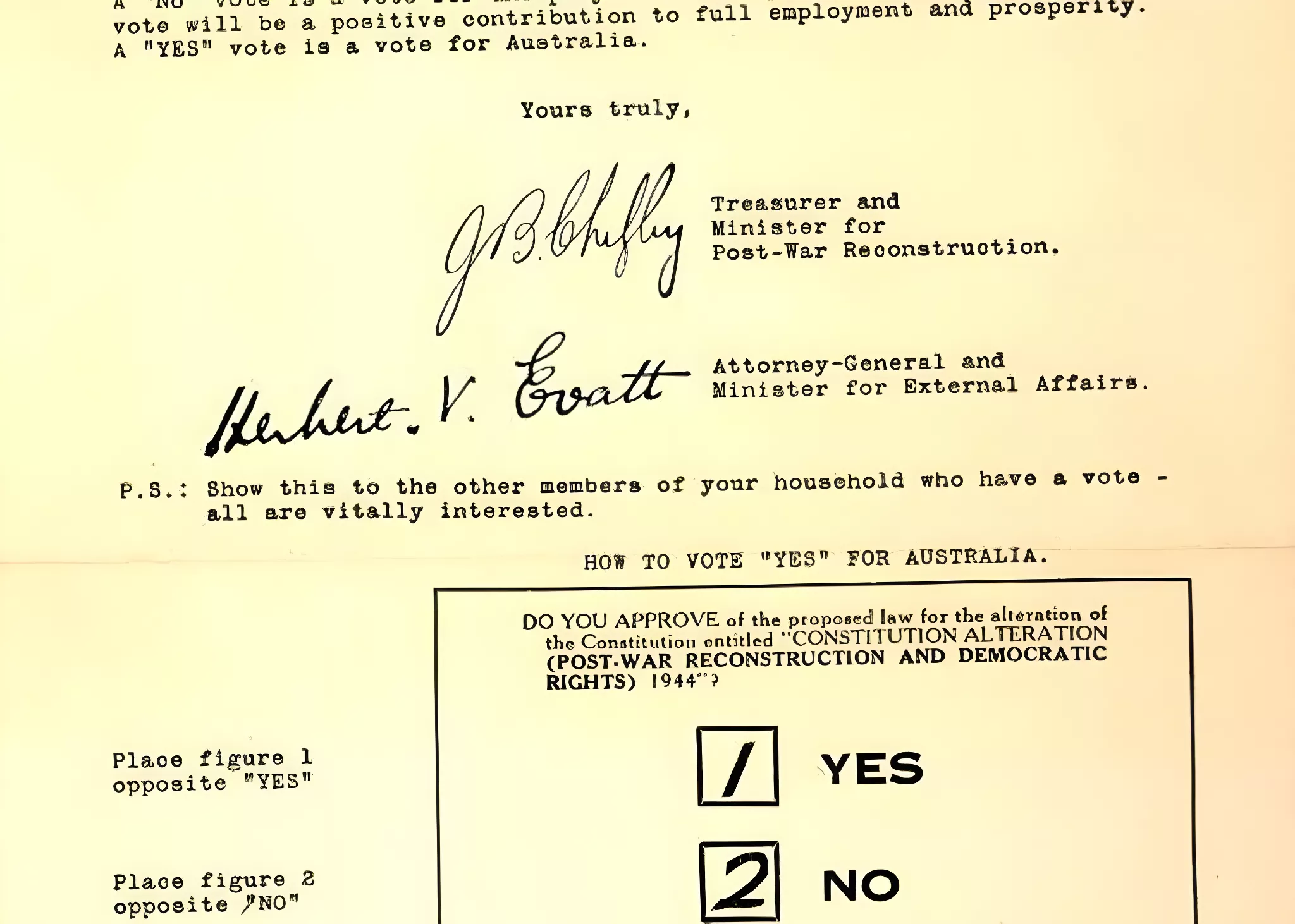 1944 referendum on constitutional changes relating to post-war reconstruction