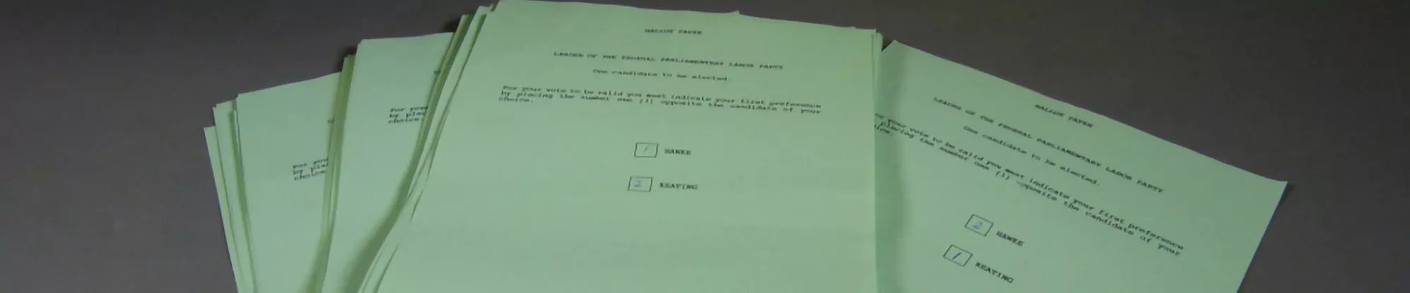 The ballot papers from both of Paul Keating’s leadership challenges against Bob Hawke