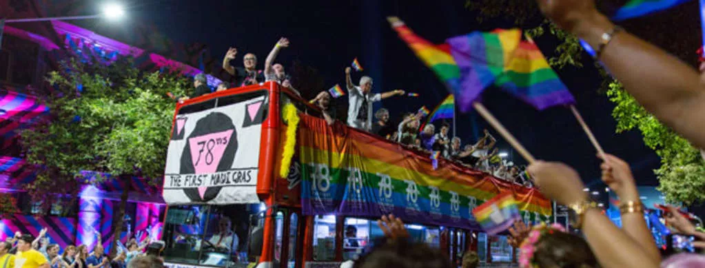 Participants in the original 1978 Mardis Gras proudly participating in the 2016 celebration