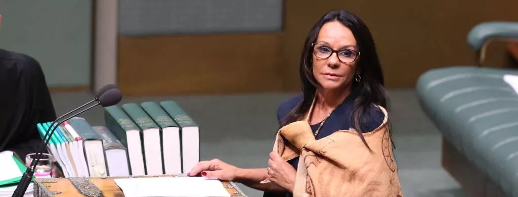 Linda Burney delivering her first speech at Parliament House in Canberra