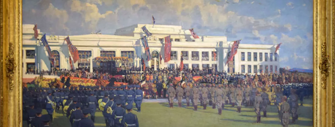 Septimus Power’s painting of the opening of the Parliament House in 1927