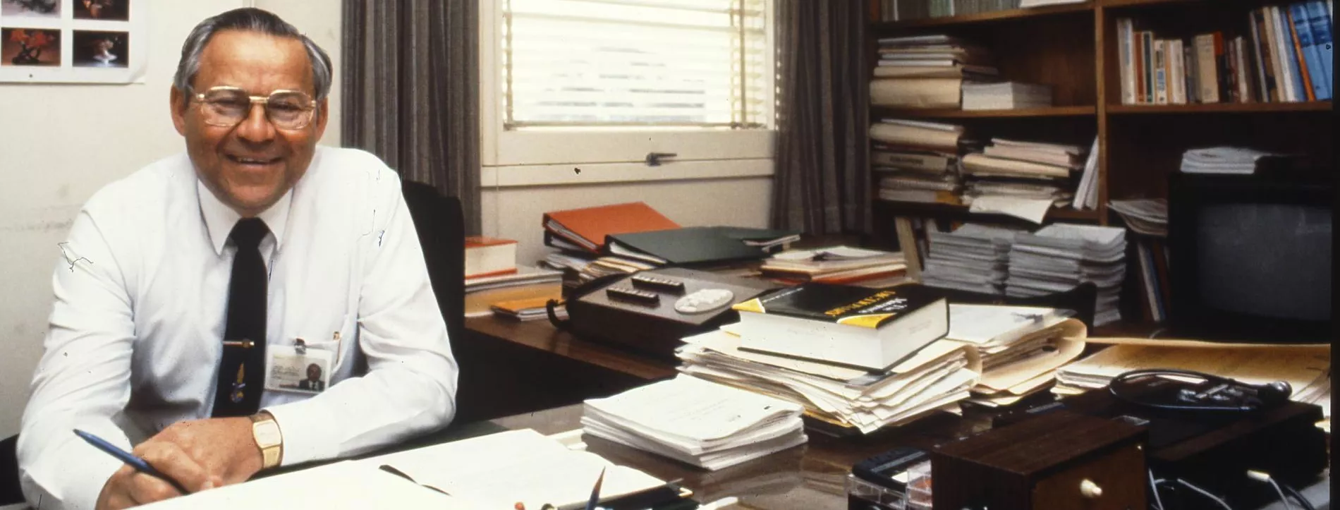 Principal Parliamentary Reporter John Campbell in his office.