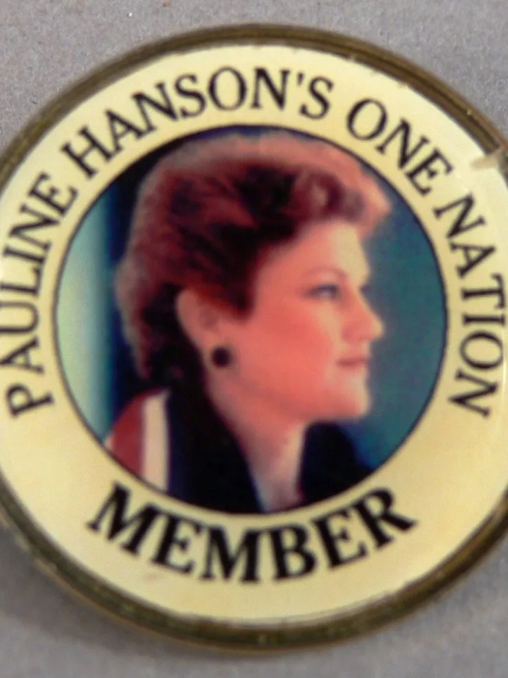 Membership badge for Pauline Hanson’s One Nation, c.1999 Membership badge for Pauline Hanson’s One Nation, c.1999