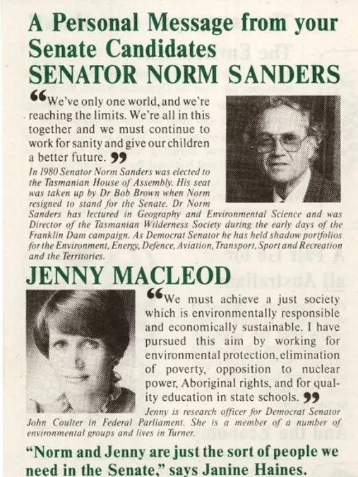 Nuclear Disarmament Party badge, 1980s Australian Democrats leaflet, 1990