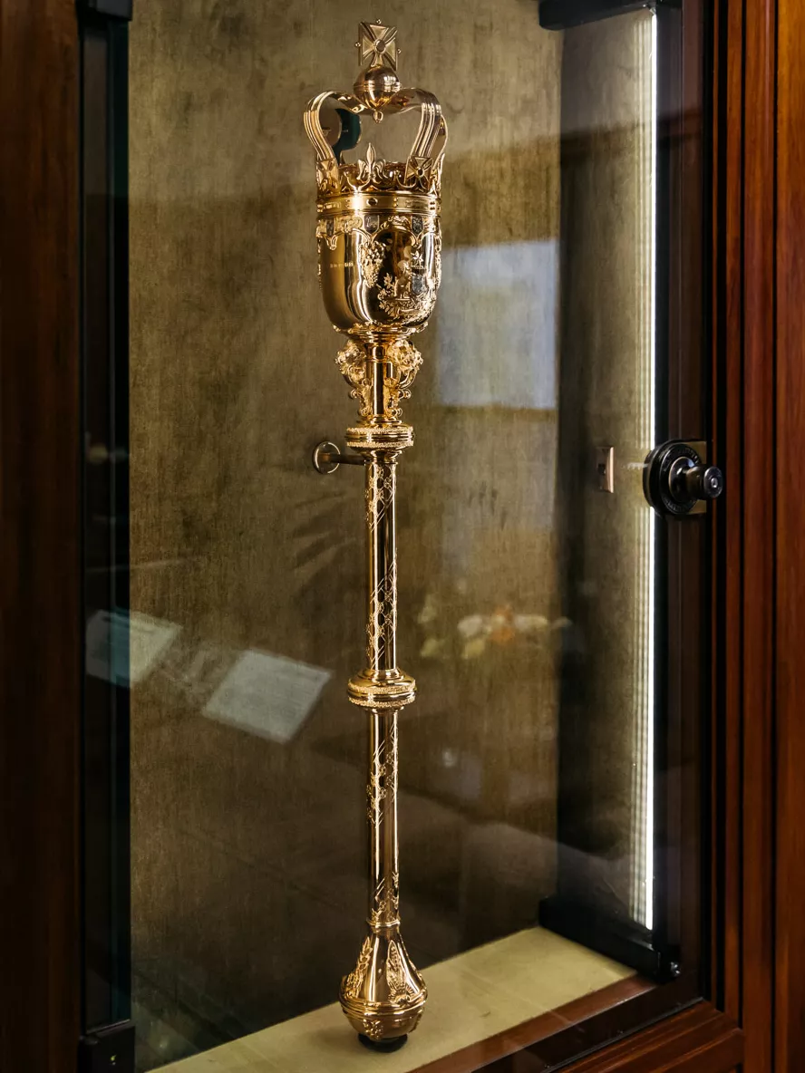 A replica of the mace that was securely housed in Joan’s office