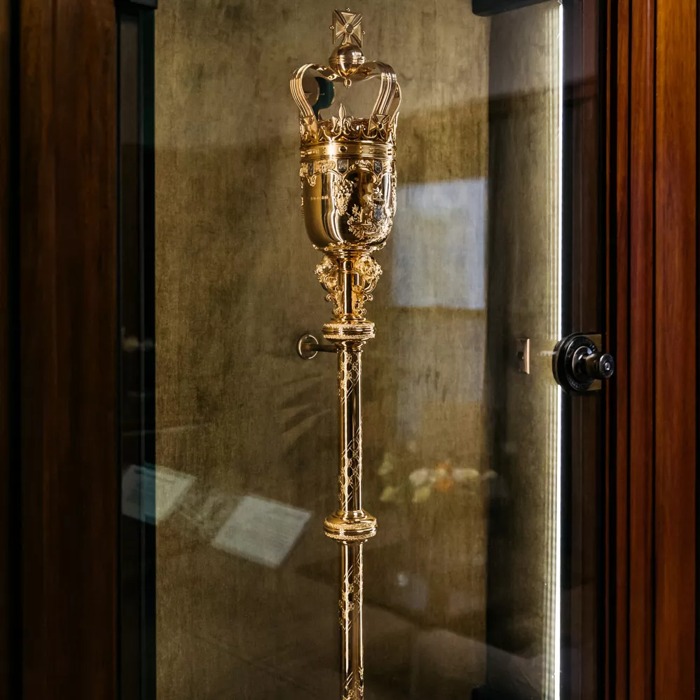 A replica of the mace that was securely housed in Joan’s office